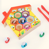 HoneyHive – Montessori & pädagogisch wertvoll – Bienen-Sortierspiel aus Holz