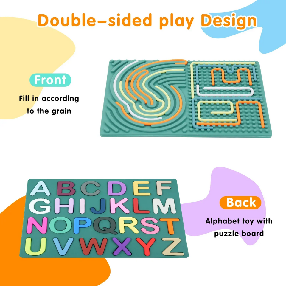 BrainyKids – Lern- und Sinnesförderung – Silikon-Aktivitätsbrett mit Buchstaben