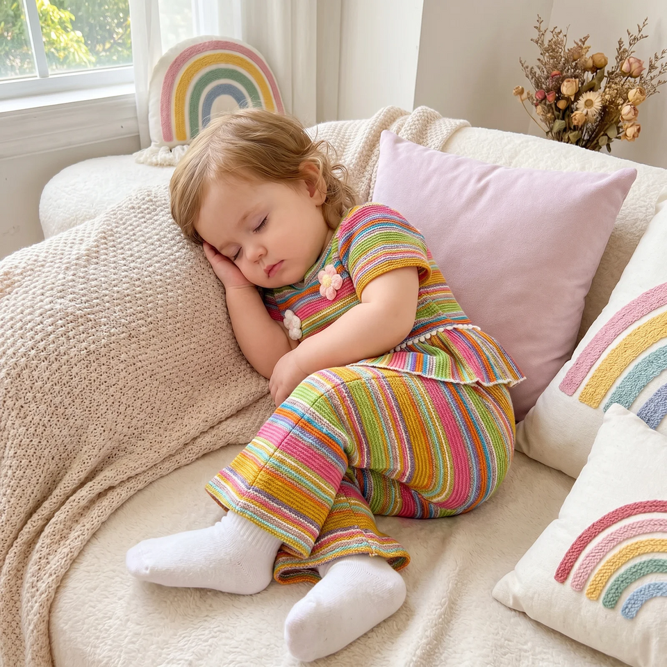 RainbowBloom – Farbenfroh & niedlich – Kinderoutfit „Flower Power“
