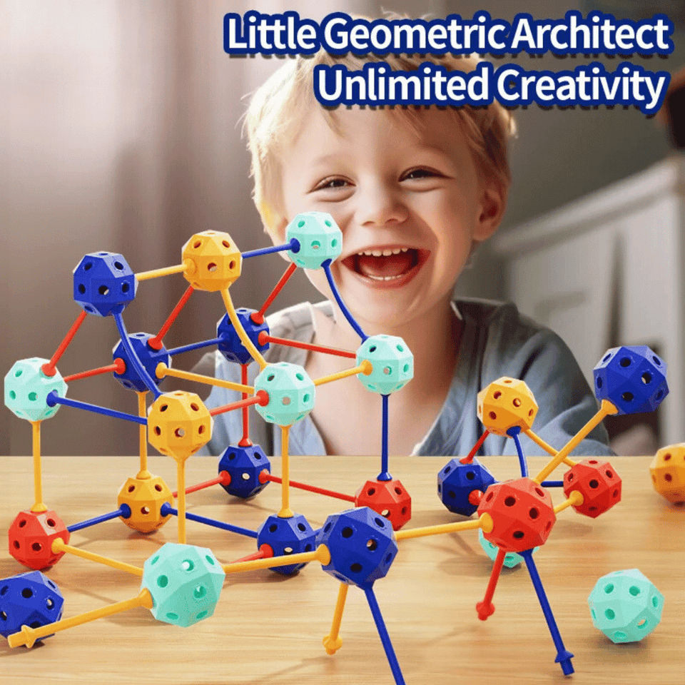 Connect Beads™ - Fleksible PVC-perler - Geometriske 3D-byggeklodser