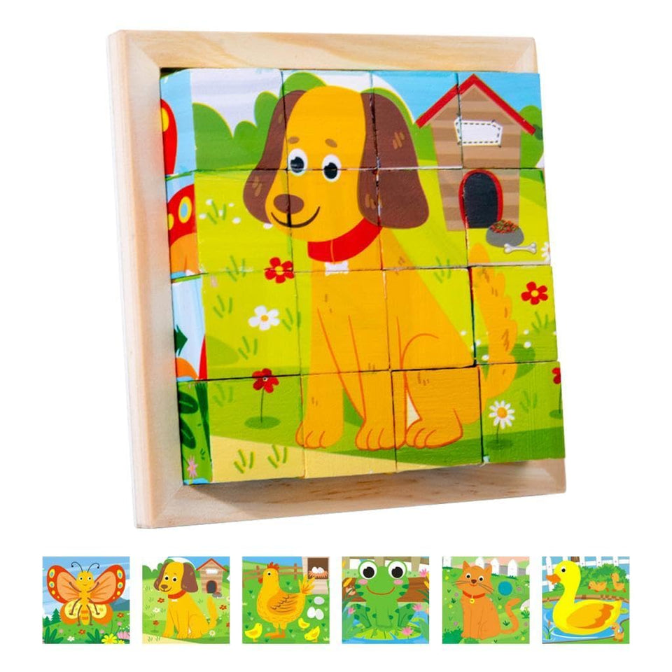 CubePuzzle – Spaß und Bildung - 3D-Holzklötze Puzzle
