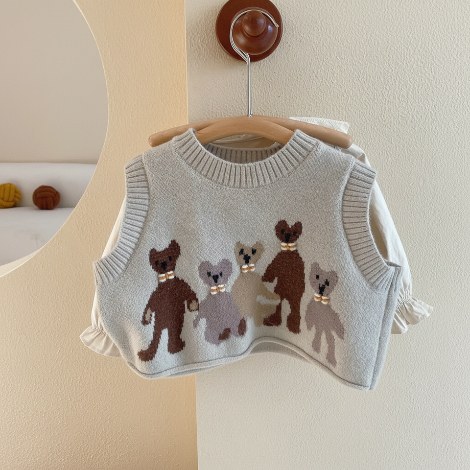 PrettyLayers – Süß & stilvoll – 3-teiliges Set für Mädchen mit Rock, Bluse und Strickjacke