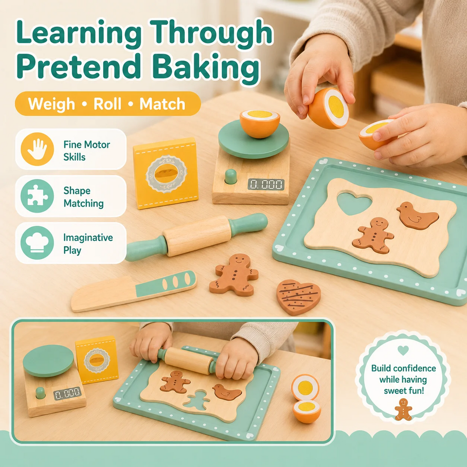 BakeBuddy – Kreativ & Lernfördernd – Holz-Backset als Spielzeug