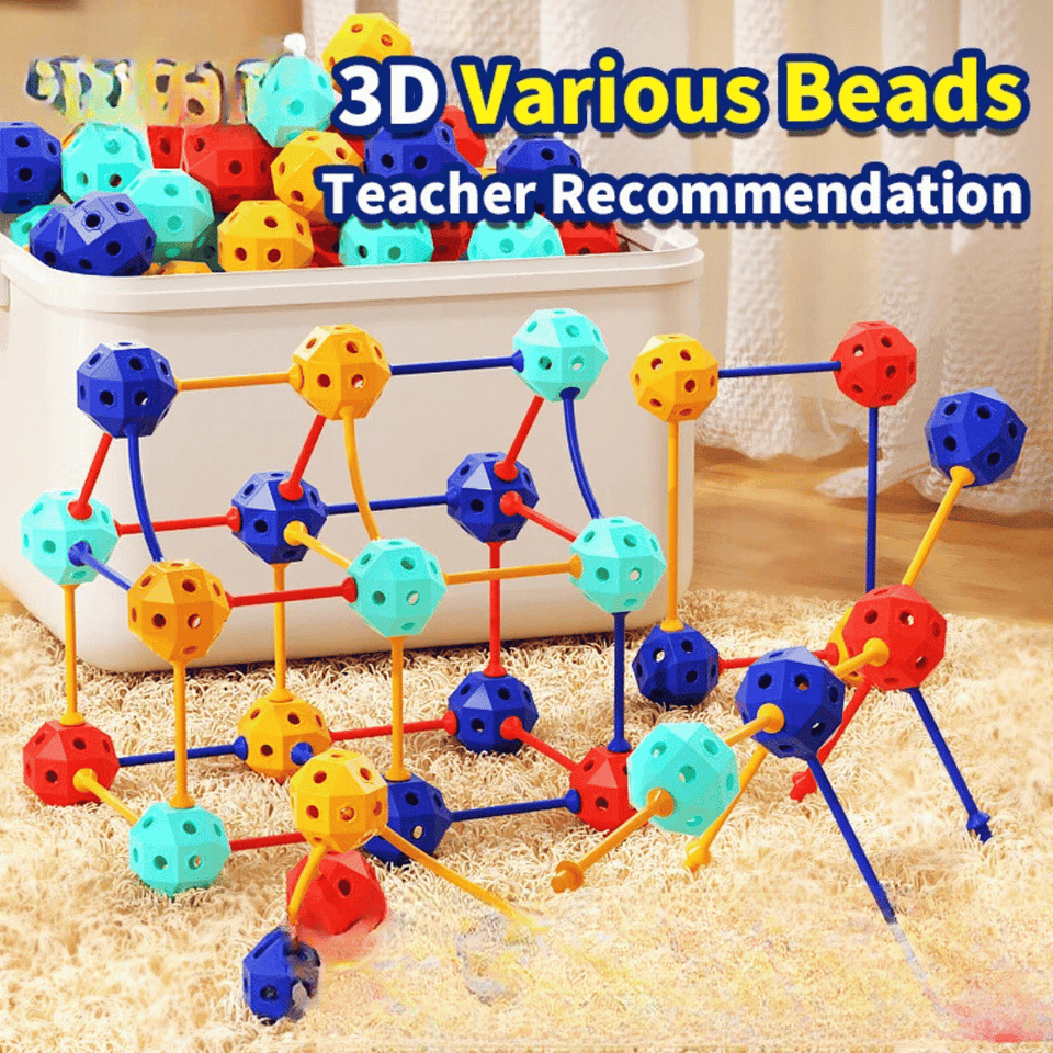 Connect Beads™ - Fleksible PVC-perler - Geometriske 3D-byggeklodser
