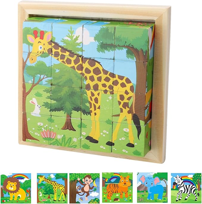 CubePuzzle – Spaß und Bildung - 3D-Holzklötze Puzzle