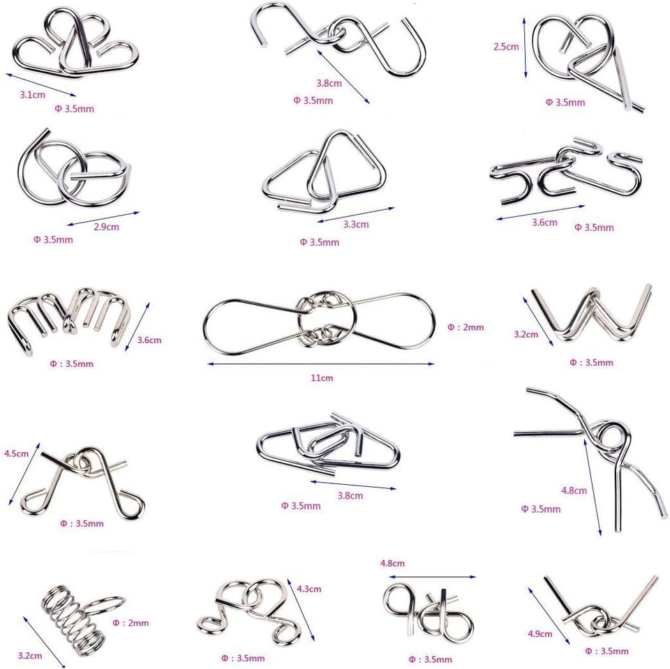 Metal Puzzle Ring Set™ - Metal Puzzle Fun - Puslering