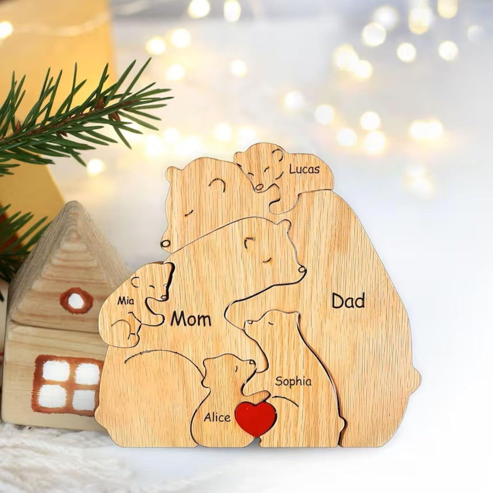 Family Puzzle™ – Personalisiertes Muttertagsgeschenk mit Bärenfamilie