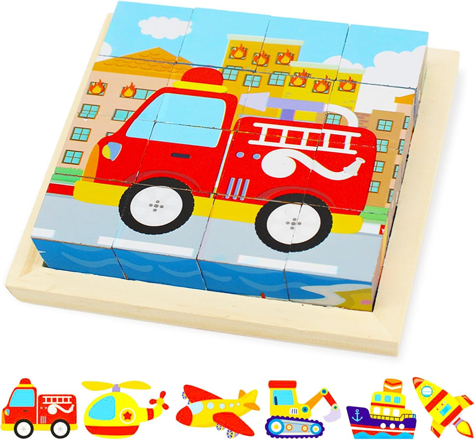 CubePuzzle – Spaß und Bildung - 3D-Holzklötze Puzzle