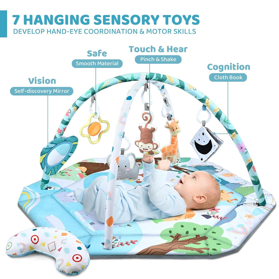 SensoryHaven – 8-i-1 Vækst & Leg – Baby Legtæppe