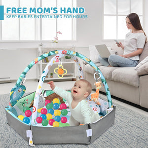 SensoryHaven – 8-in-1 Wachstum & Spiel – Baby-Spielmatte