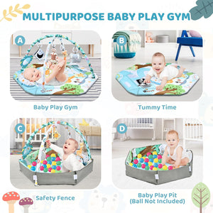 SensoryHaven – 8-in-1 Wachstum & Spiel – Baby-Spielmatte