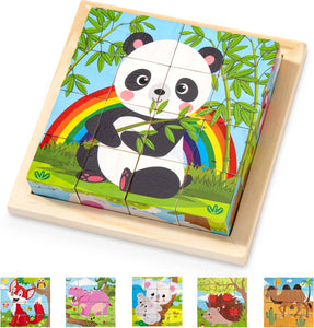 CubePuzzle – Spaß und Bildung - 3D-Holzklötze Puzzle