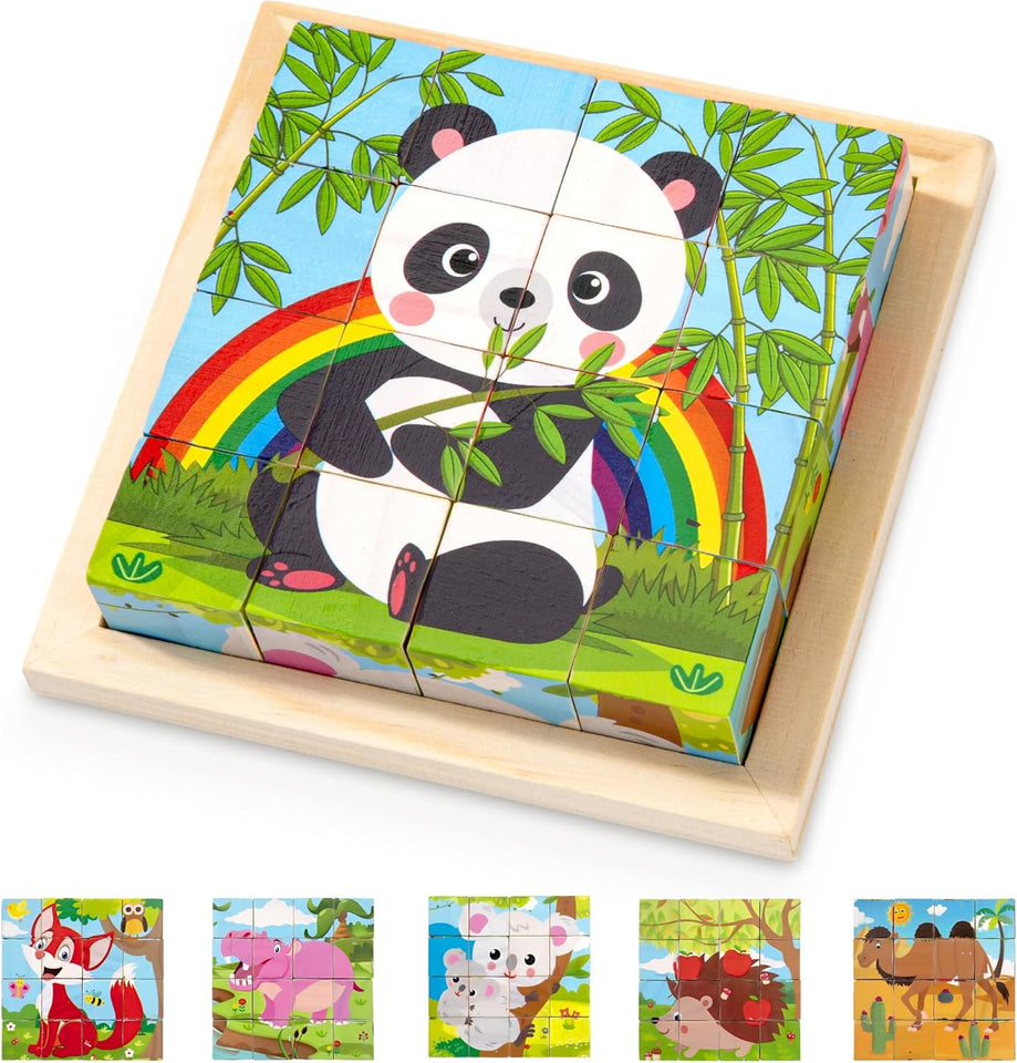 CubePuzzle – Spaß und Bildung - 3D-Holzklötze Puzzle