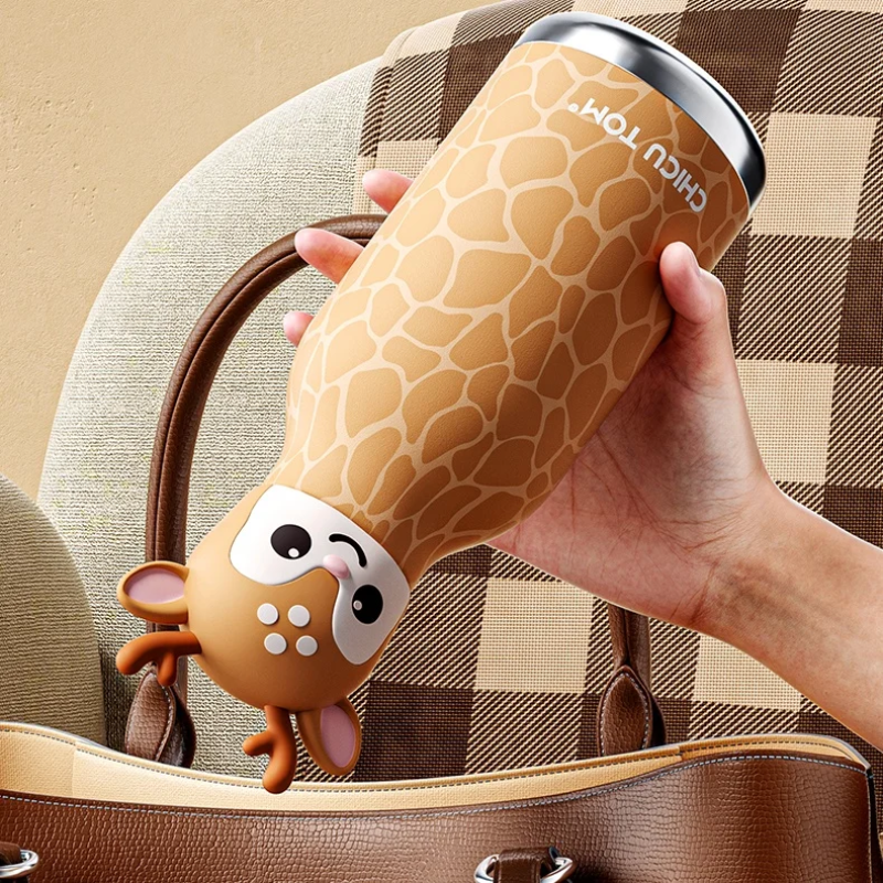 AnimalSip – Niedlich & praktisch – Kinder-Thermosflasche aus Edelstahl mit Tiermotiv