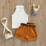 MiniFashionista – Elegant & Trends – Mädchen-Set mit Top, Shorts und Gürteltasche