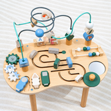 WoodMaze – Spielerisch & lehrreich – Aktivitäts-Tisch aus Holz mit Perlenlabyrinth