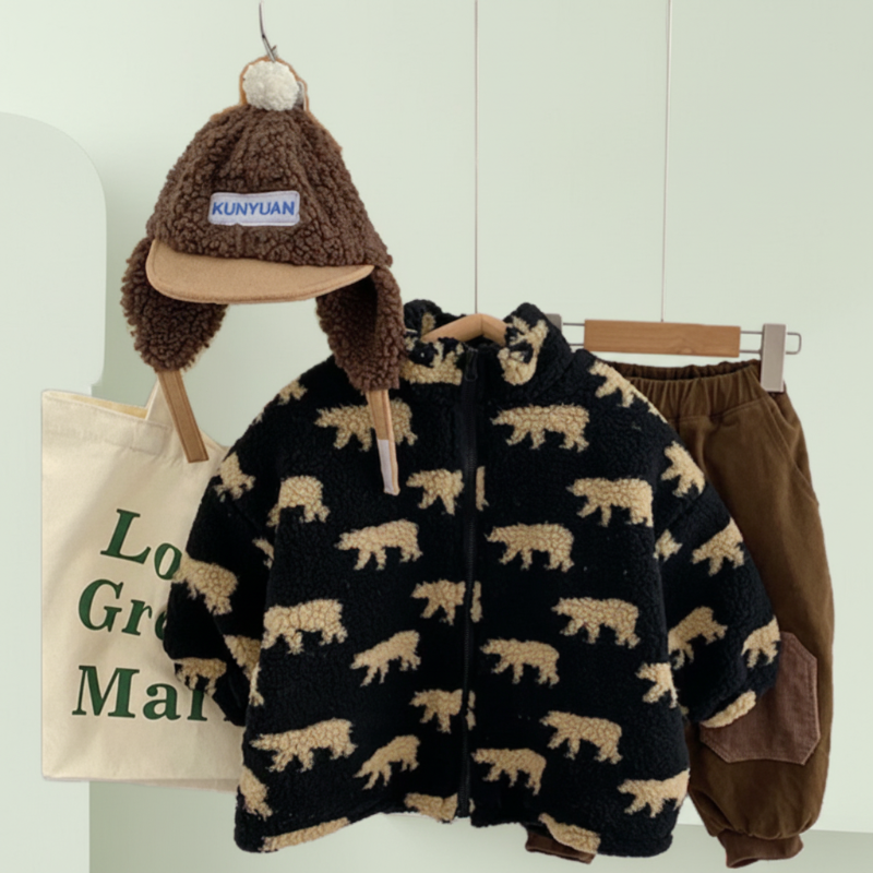 Mini Fashion™  – Extra weich und warm – Bären-Fleecejacke