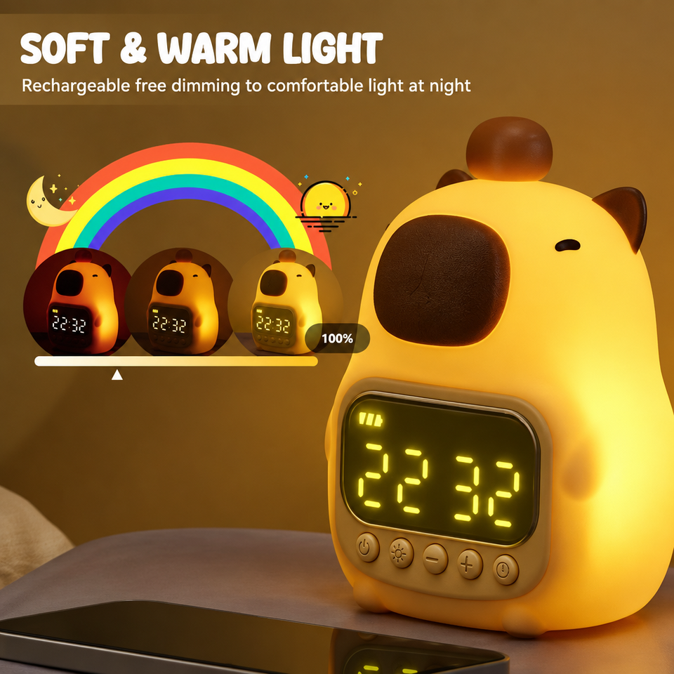 CappyClock – Niedlich & vielseitig – Digitaler Kinderwecker mit Nachtlicht
