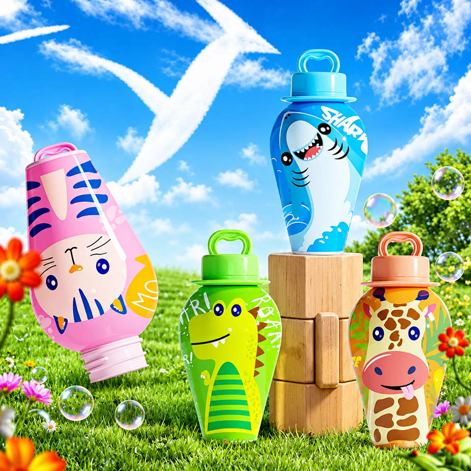 BubblePals – Fröhlich & Verspielt – Auslaufsicherer Mini-Seifenblasen-Spender mit Tiermotiven