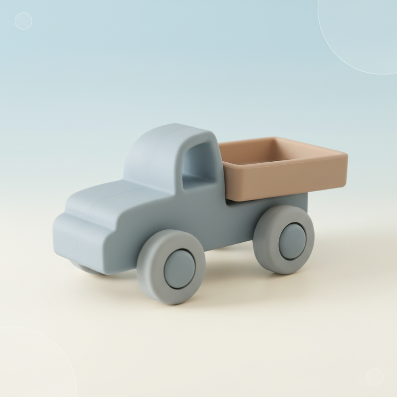 Montessori Silicone Toy Car – Sikker & bidvenlig – Bidelegetøj i form af et køretøj i silikone