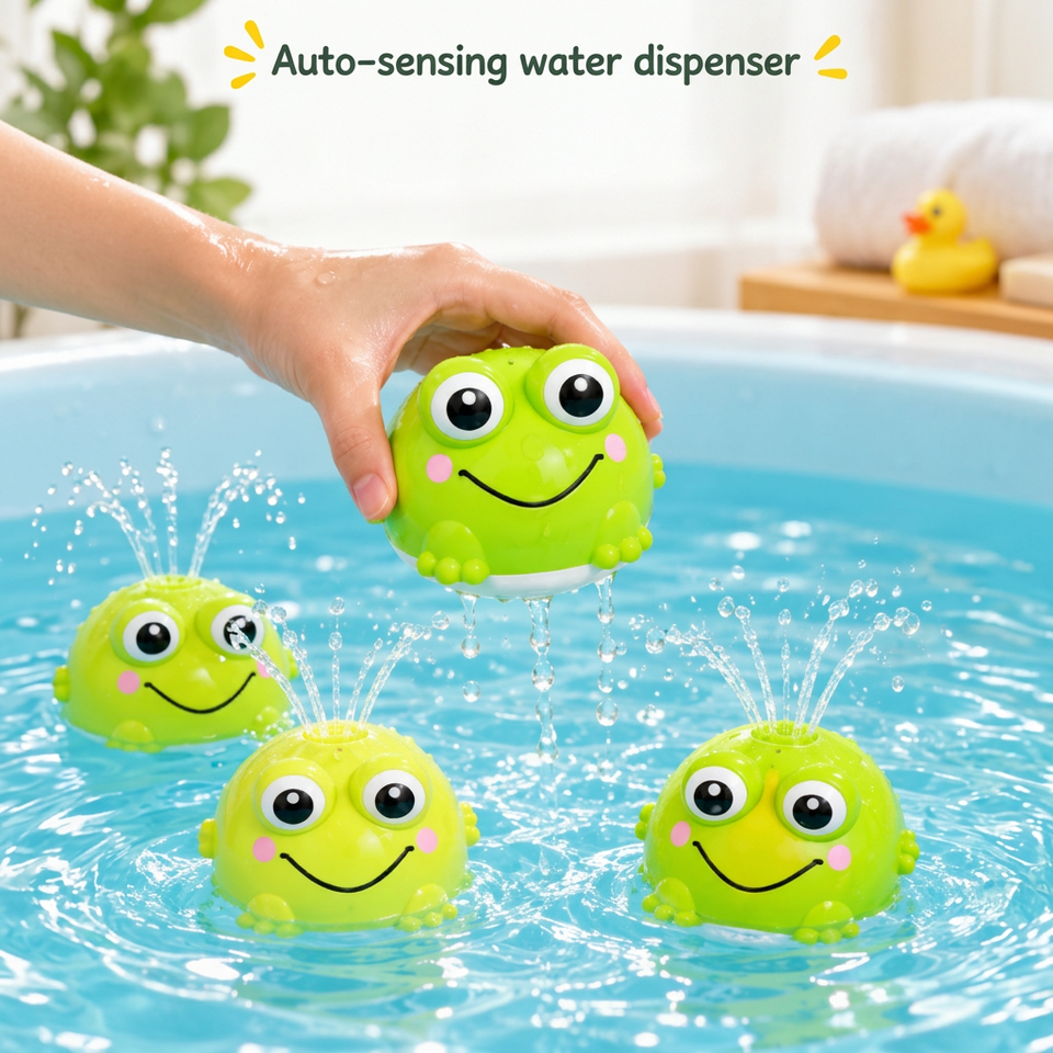 FrogSplash – Fröhlich & interaktiv – Automatischer Springbrunnen für die Badewanne