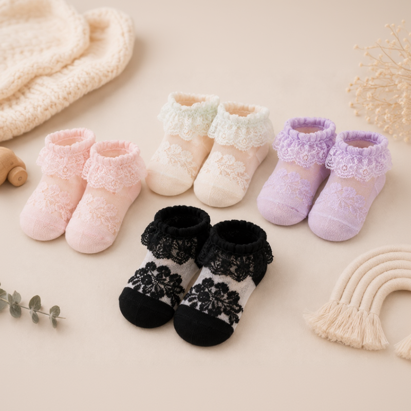 BabyBliss – Bequem & leicht – Babysocken aus Spitze