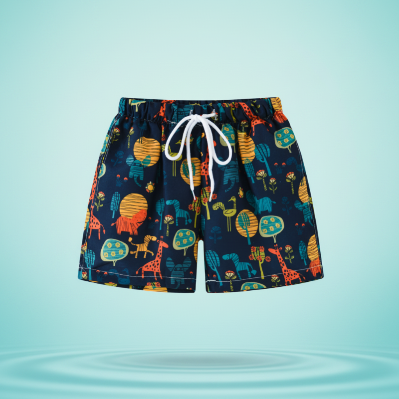 Beach Shorts – Leicht & verspielt – Tropische Kinder-Badehose