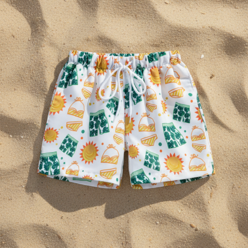 Beach Shorts – Leicht & verspielt – Tropische Kinder-Badehose