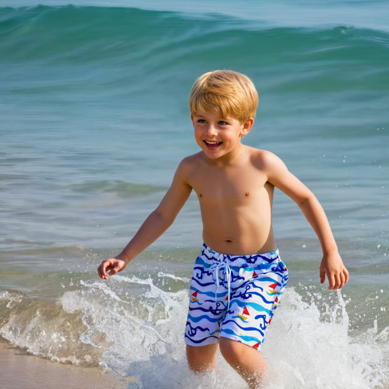 Beach Shorts – Leicht & verspielt – Tropische Kinder-Badehose