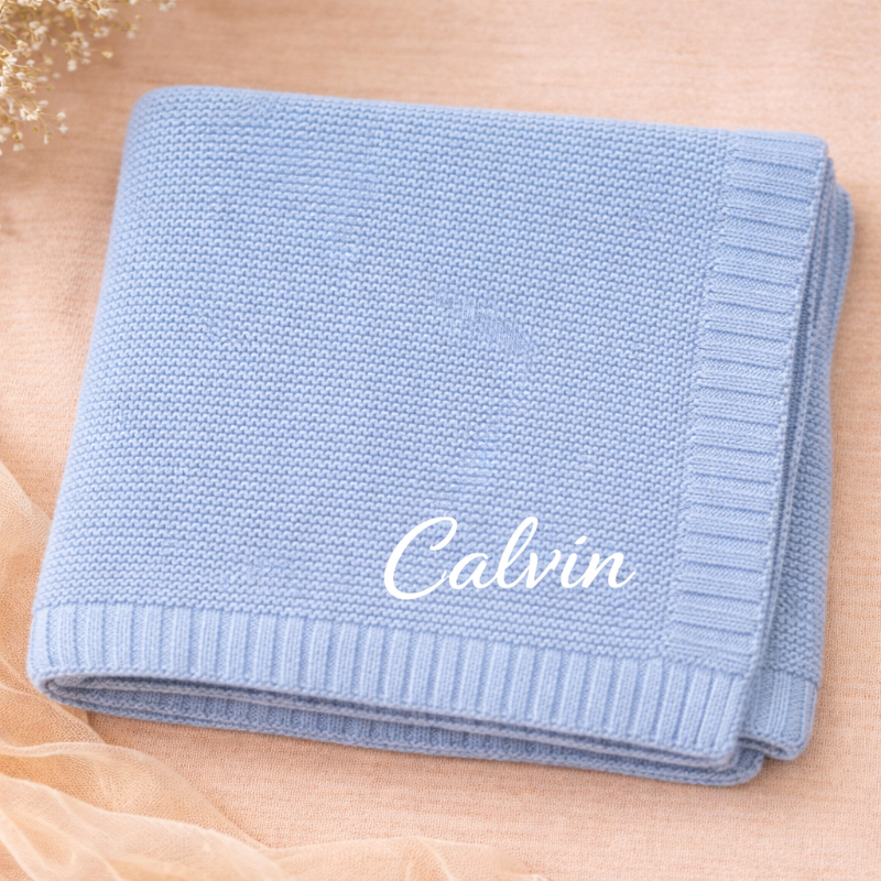 Personalized Baby Blanket – Weich & Einzigartig – Personalisierte, bestickte Baumwolldecke