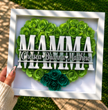 Personalized Rose Shadow Box – Unik morsdagsgave – Personlig skyggeboks med roser