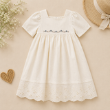 Lace Stitching Dress – Elegance & komfort – Blonder & broderier
