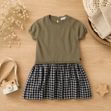 Plaid Patchwork Dress – Trendy & luftig – ternet kjole