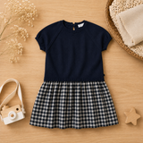Plaid Patchwork Dress – Trendy & luftig – ternet kjole
