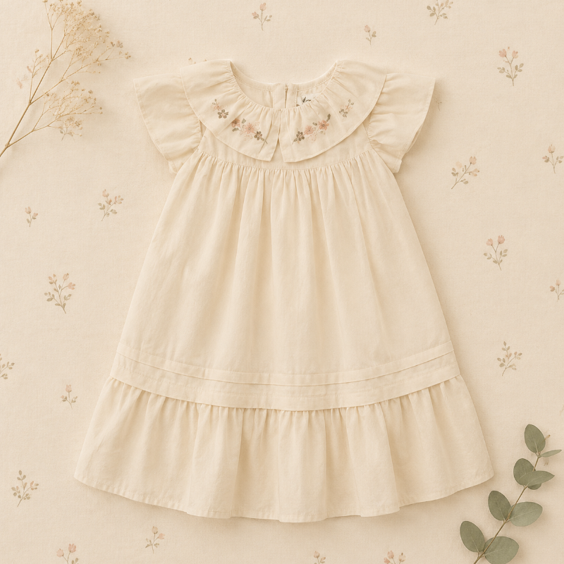Princess Dress – Stilvoll & bequem – Kleid mit besticktem Kragen