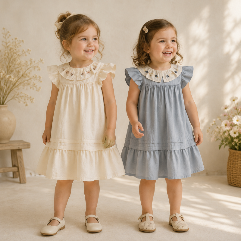 Princess Dress – Stilvoll & bequem – Kleid mit besticktem Kragen