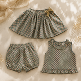 Matching Set – Bequem & mit Gänseblümchen-Print – Hosenrock, Rock & Bluse