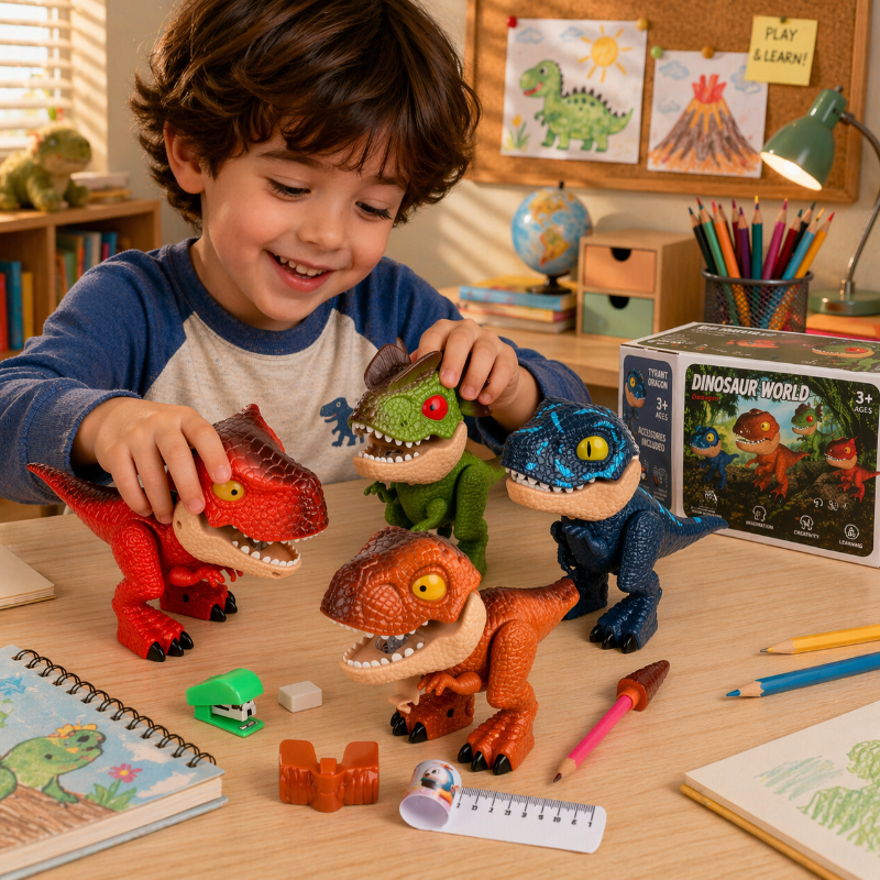 Dinosaur Stationery Toy – Kreativ & lehrreich – 5-in-1-Schreibtischset