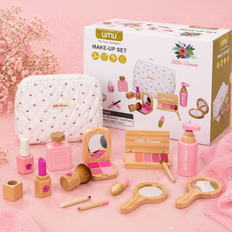 Wooden Makeup Play Set – Kreatives Spielen & Rollenspiele – Make-up-Set aus Holz