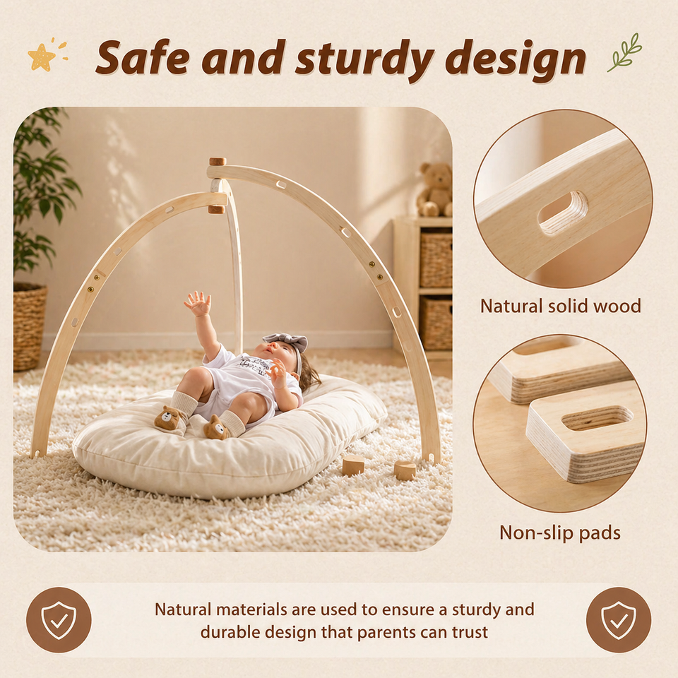 Wooden Baby Rattle Toy – Sinneserfahrung & Sicherheit – Baby-Gymnastik