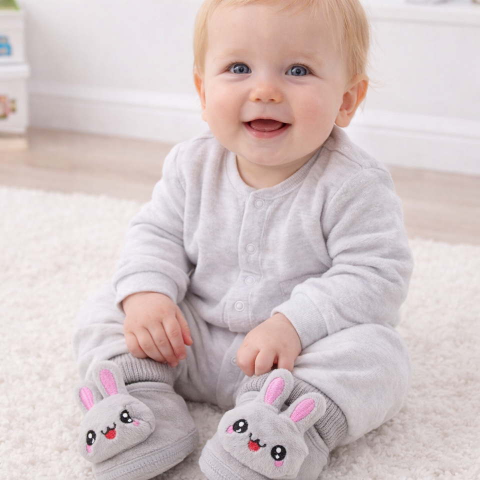 CuddleSteps – Warm und rutschfest – Tier-Babyschuhe