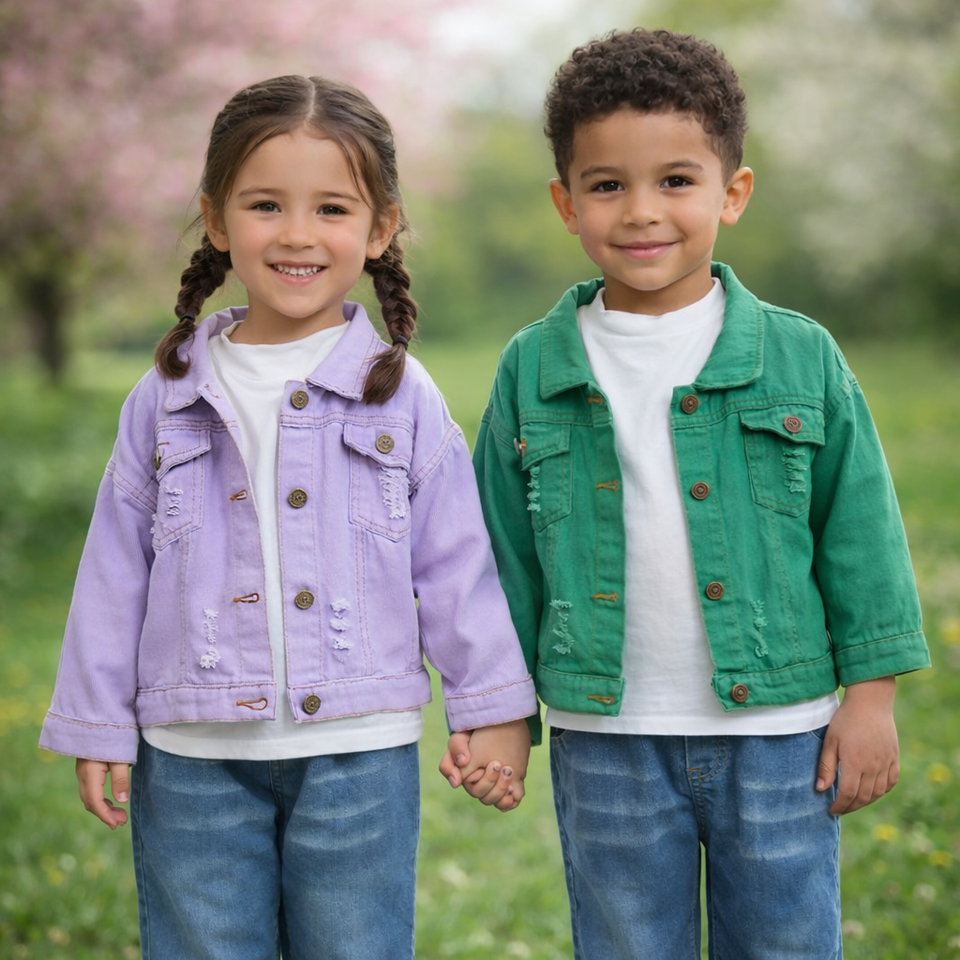 Candy Color Jeansjacke – Leichte Jeansjacke für Kinder