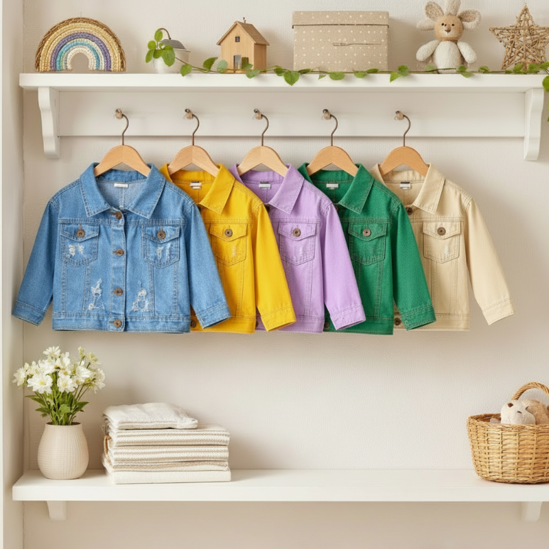 Candy Color Jeansjacke – Leichte Jeansjacke für Kinder