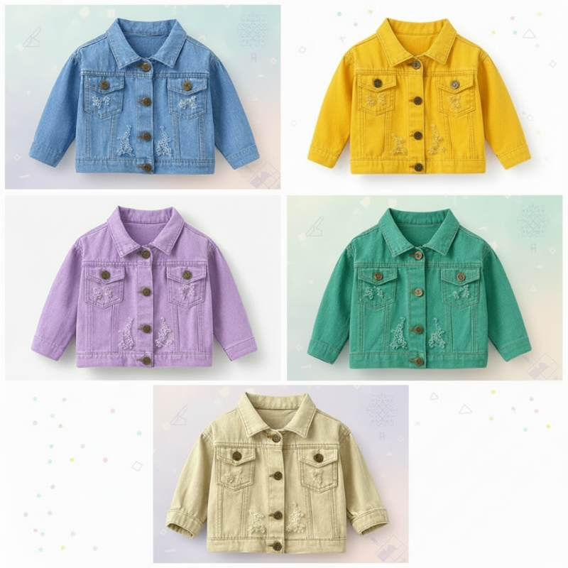 Candy Color Jeansjacke – Leichte Jeansjacke für Kinder