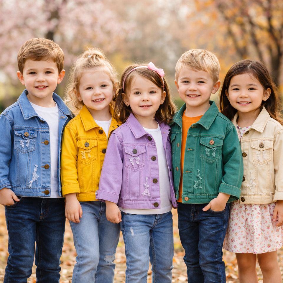 Candy Color Jeansjacke – Leichte Jeansjacke für Kinder