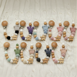 Baby Pacifier Holder –  Mit Namen – Personalisierte Holz- und Silikonperlen