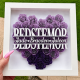 Personalized Rose Shadow Box – Unik morsdagsgave – Personlig skyggeboks med roser
