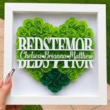 Personalized Rose Shadow Box – Unik morsdagsgave – Personlig skyggeboks med roser