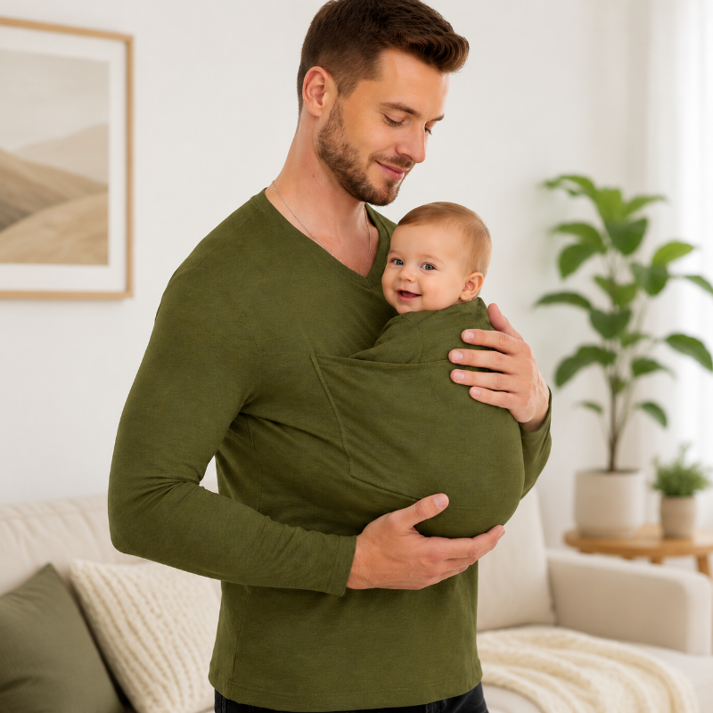 Kangaroo Pocket Shirt – Bequem & praktisch – T-Shirt-Babytrage für Männer
