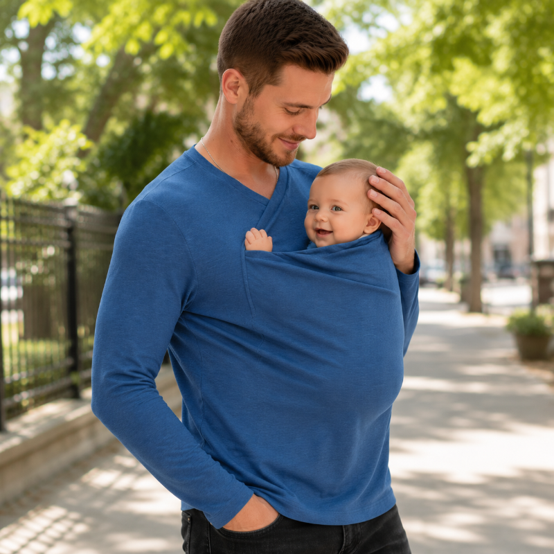 Kangaroo Pocket Shirt – Bequem & praktisch – T-Shirt-Babytrage für Männer